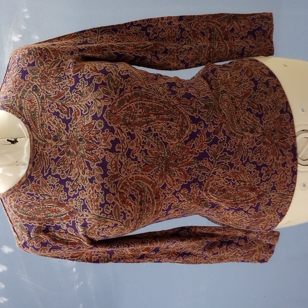 Ralph Loren Long Sleeve, Paisley, Medium